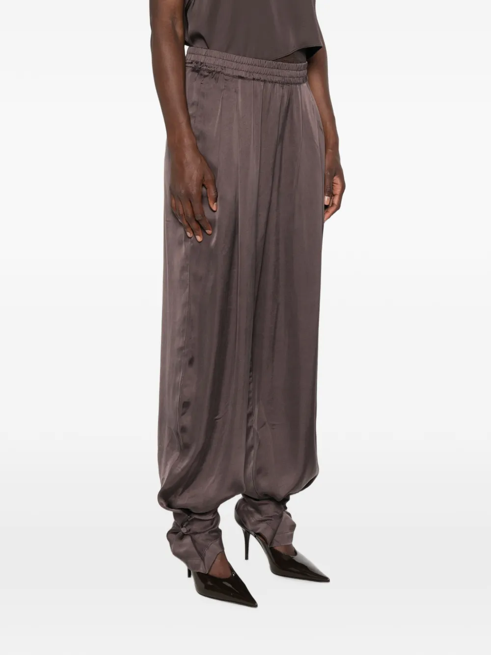 THE ANDAMANE Renee broek met elastische tailleband Bruin