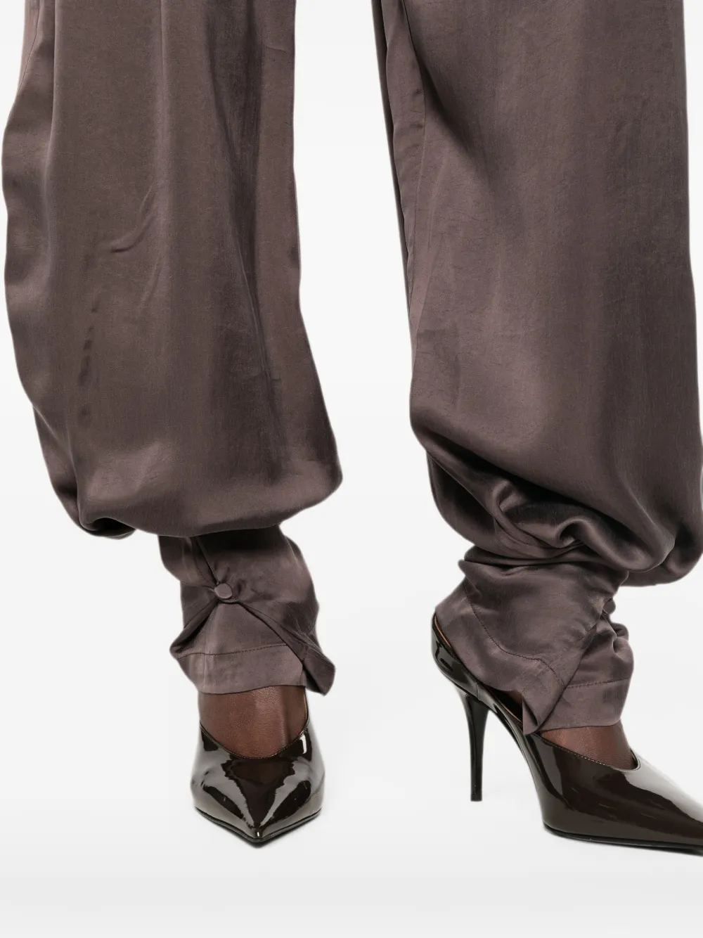 THE ANDAMANE Renee broek met elastische tailleband Bruin