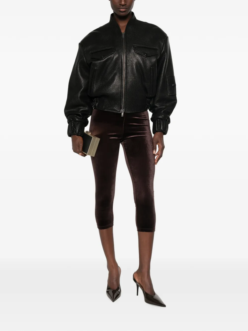 THE ANDAMANE New Holly fluwelen cropped broek Bruin
