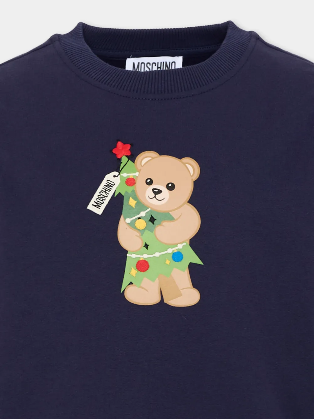 Moschino Kids Sweater met teddybeerprint Blauw