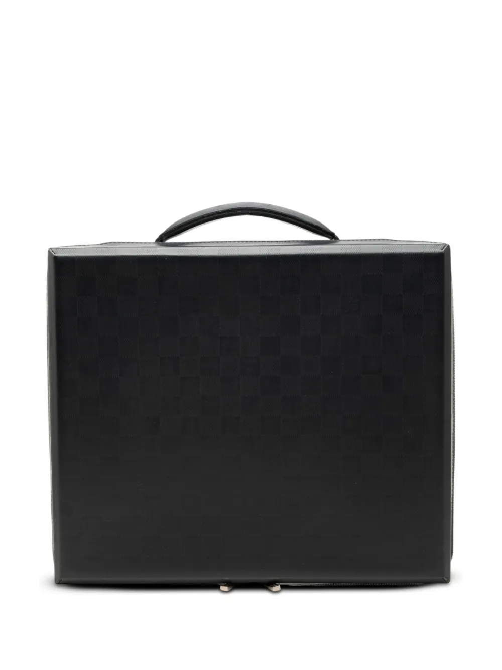 Pre-owned Louis Vuitton 2001 Damier Glace Luke Briefcase Business Bag In Black