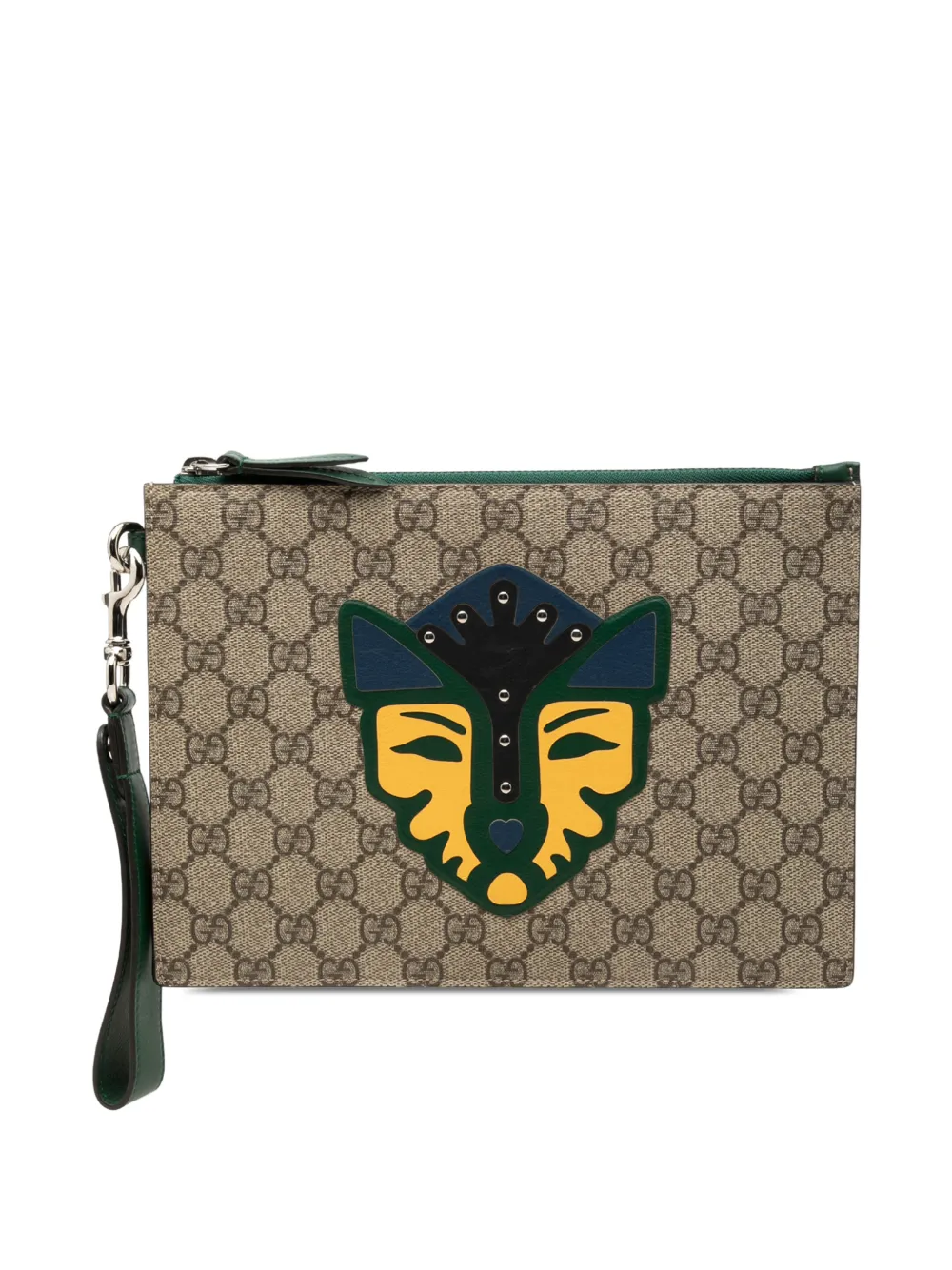 Pre-owned Gucci 2000-2015 Gg Supreme Fox Clutch Bag In Neutrals