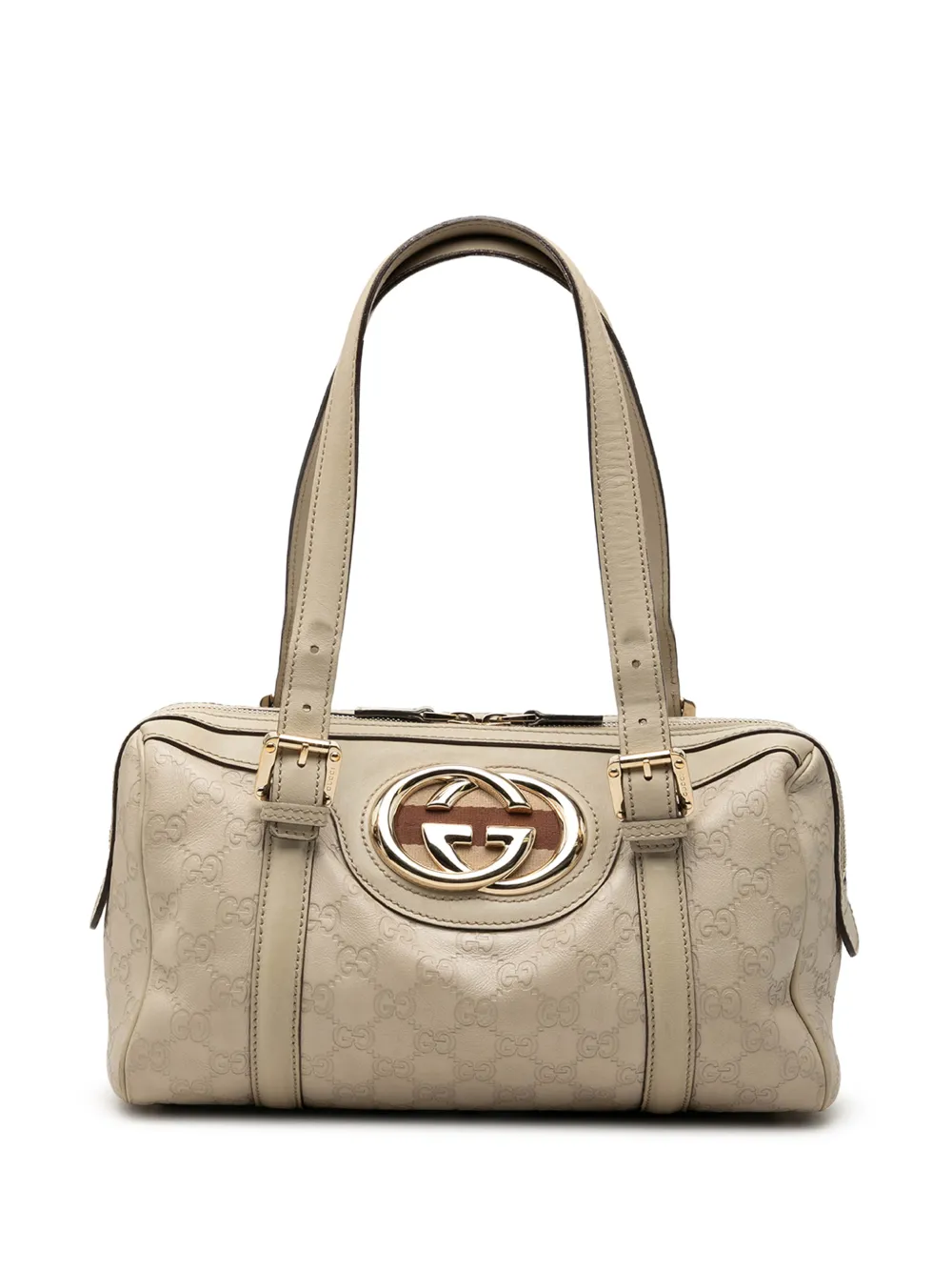 Gucci Pre-Owned 2000-2015 Guccissima Web Britt boston bag - Brown