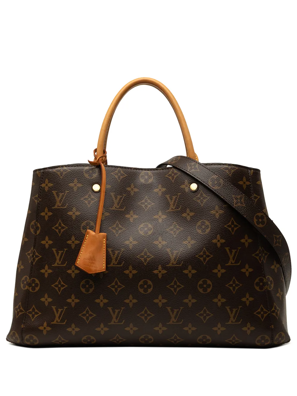 Pre-owned Louis Vuitton 2014 Monogram Montaigne Gm Satchel In Brown