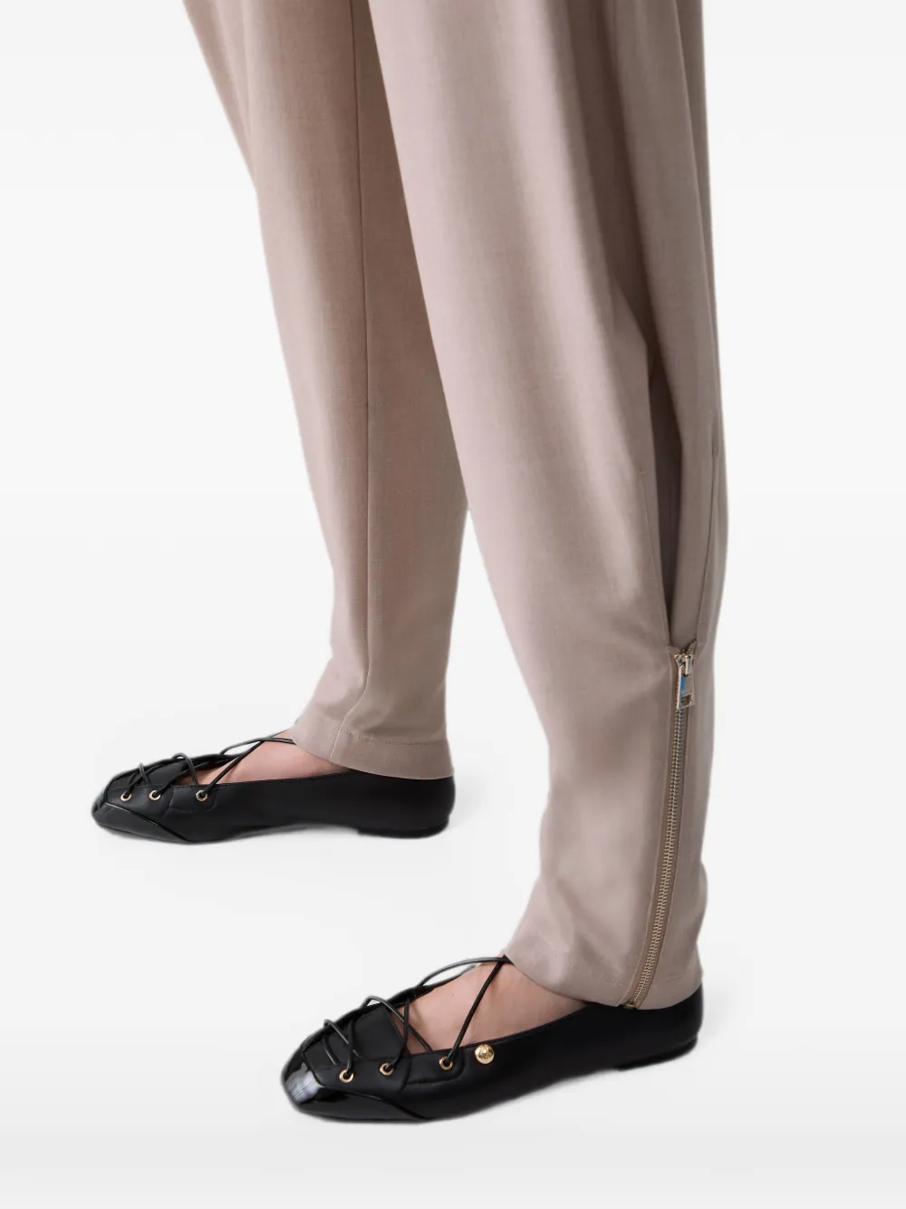 LIU JO Gemêleerde broek met rits Beige