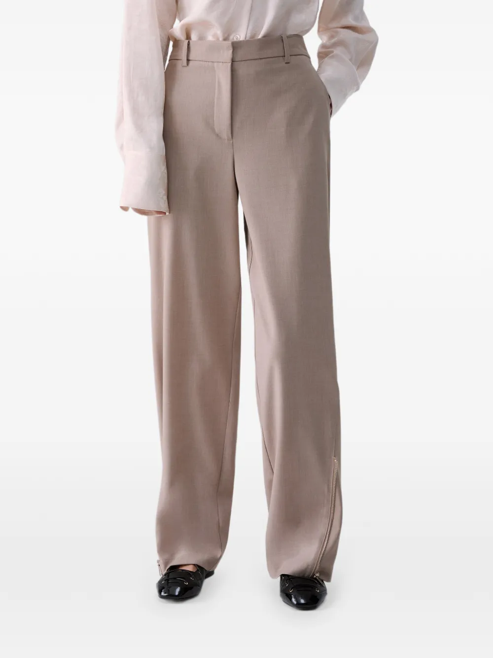 LIU JO Gemêleerde broek met rits Beige