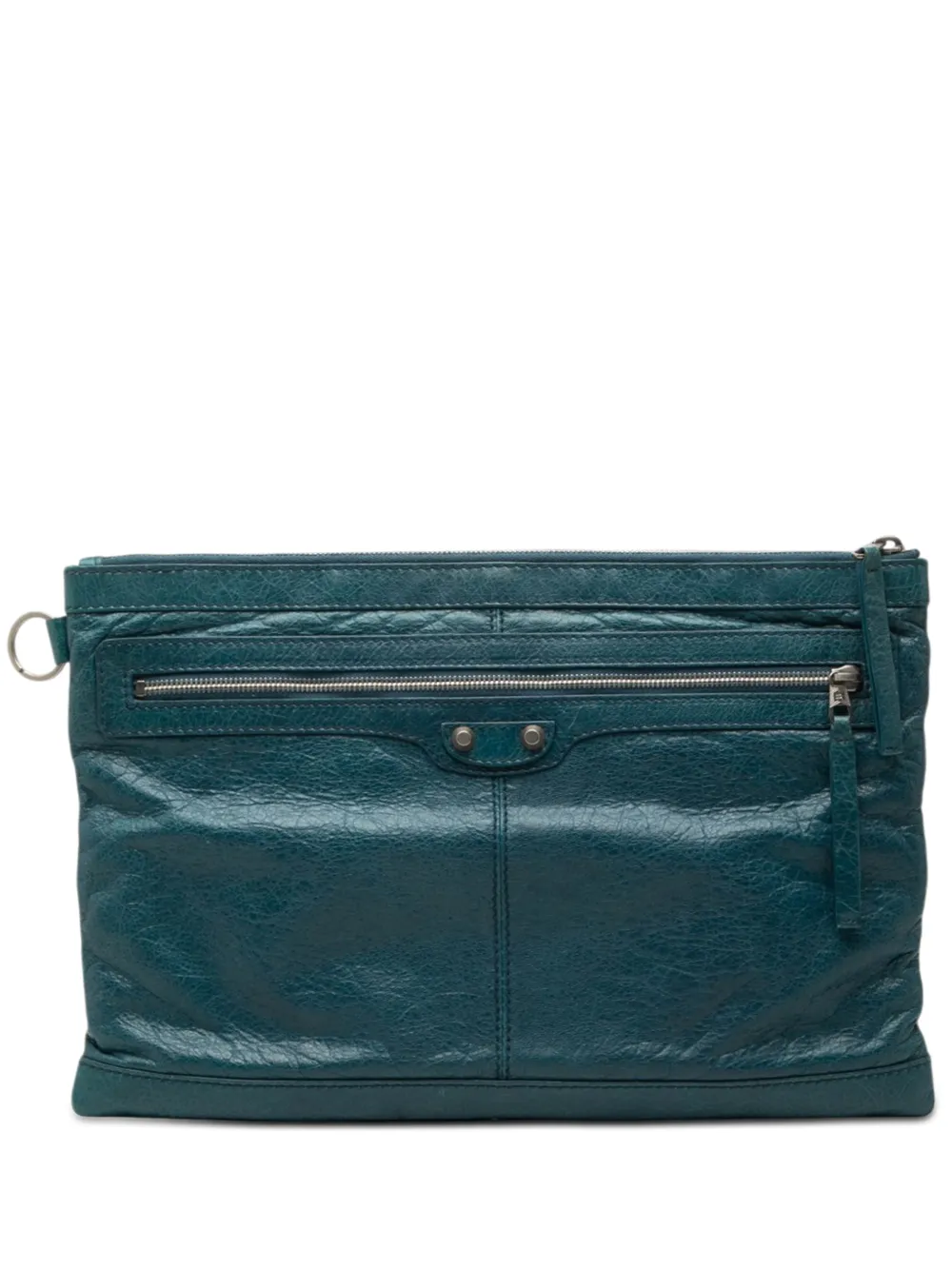 Balenciaga Pre-Owned 2013 Lambskin Motocross Classic Clip L clutch bag - Blu