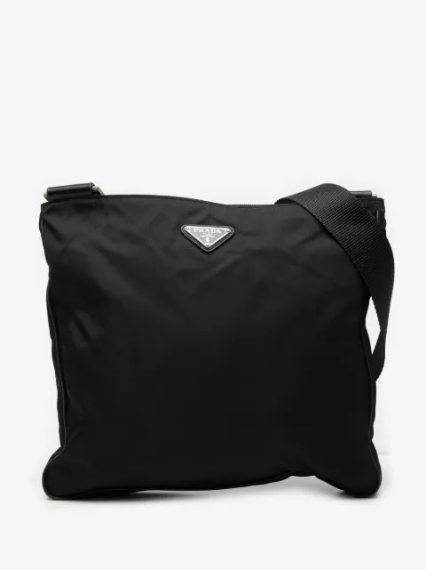 Prada Pre-Owned Saffiano Tessuto 滚边顶置拉链斜挎包(2013-2026年典藏款)