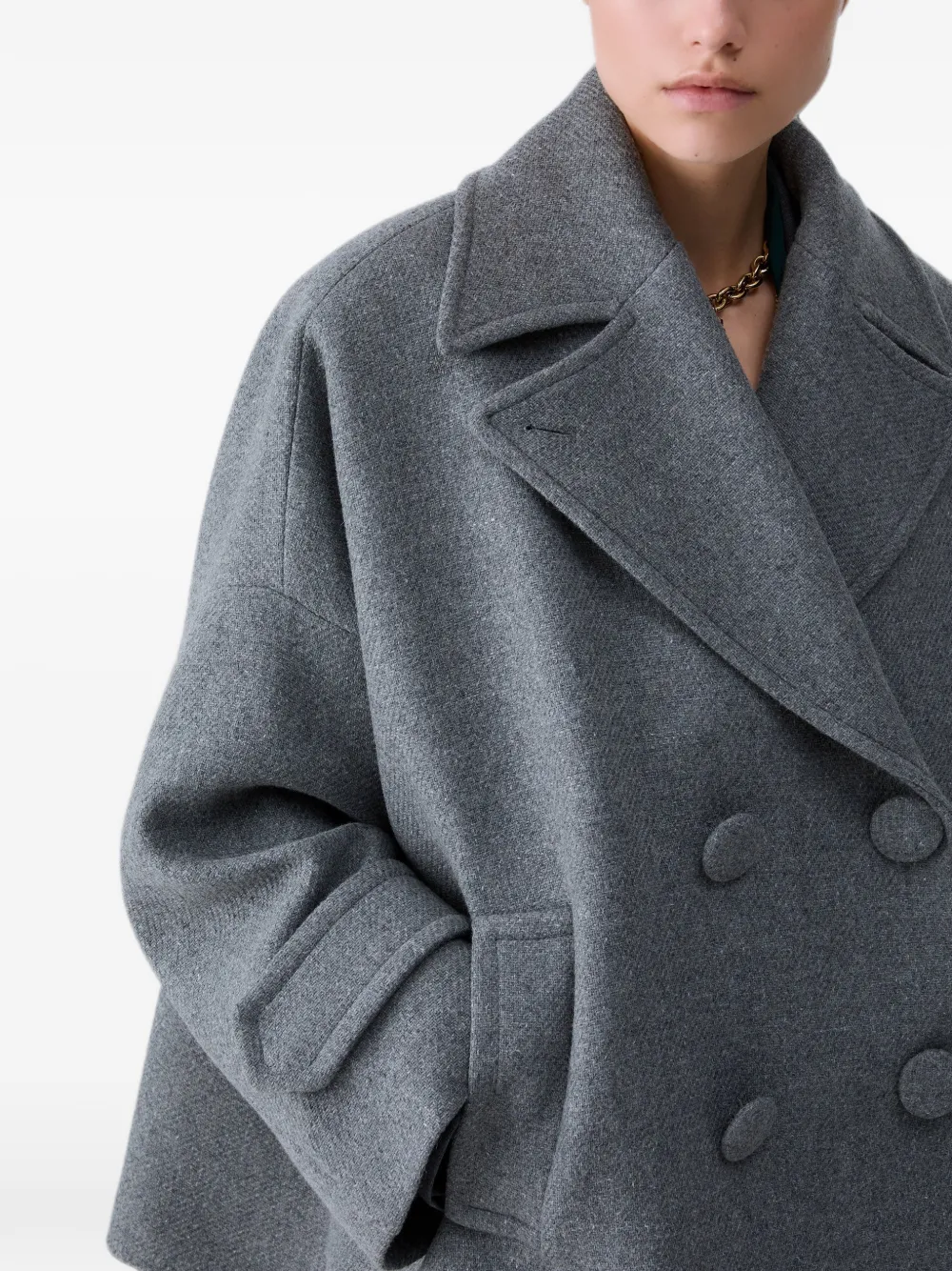LIU JO Oversized wollen mantel Grijs