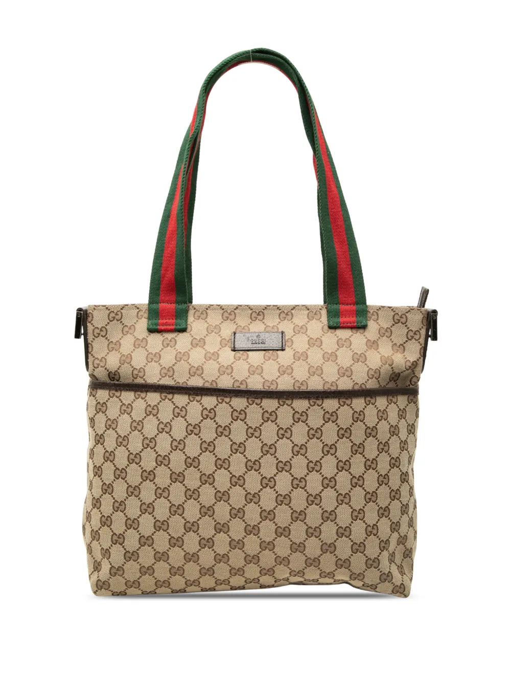Pre-owned Gucci 2000-2015 Gg Canvas Web Satchel In Neutrals