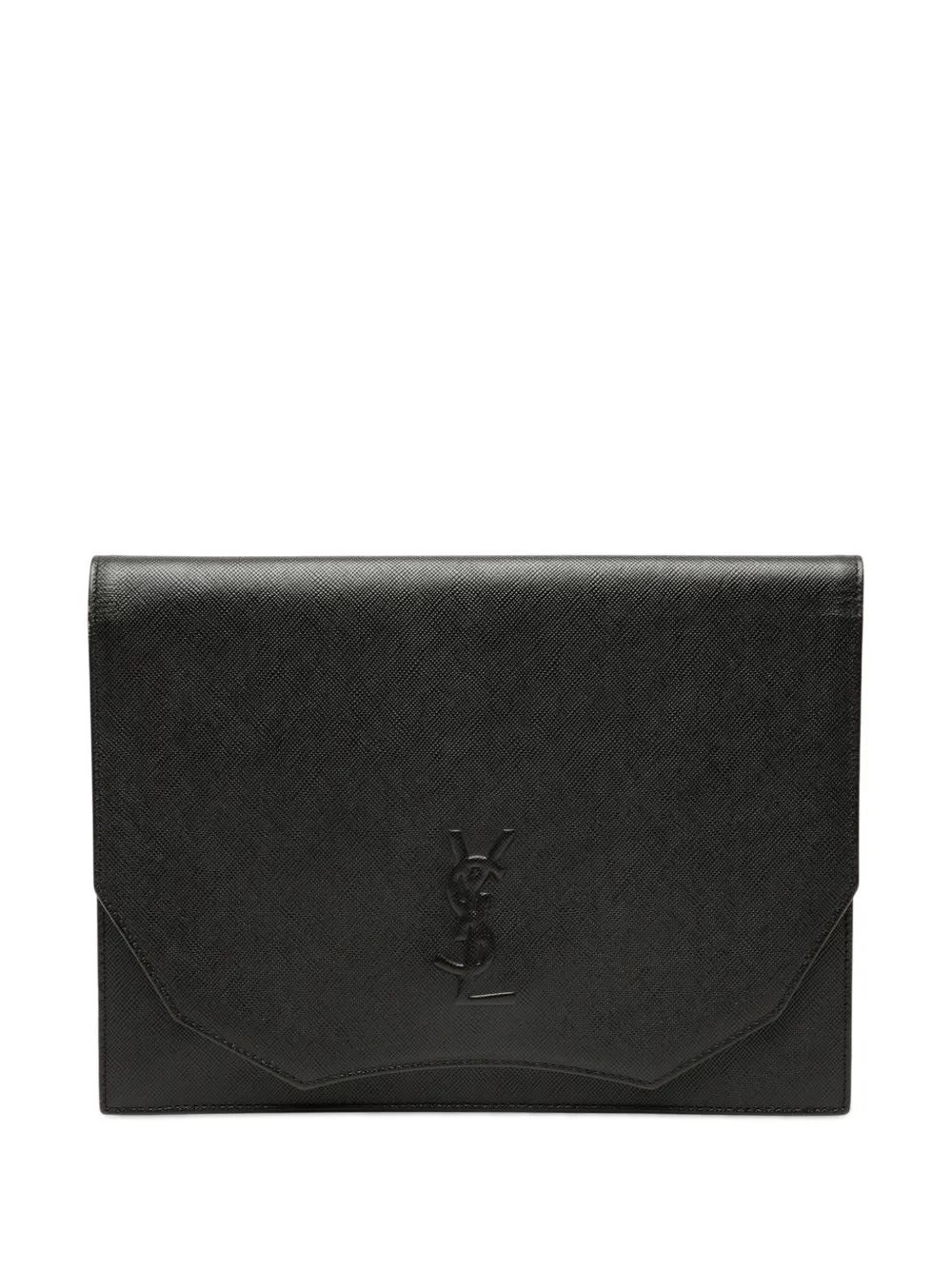 Pre-owned Saint Laurent 20th Century Leather Clutch Bag In Black