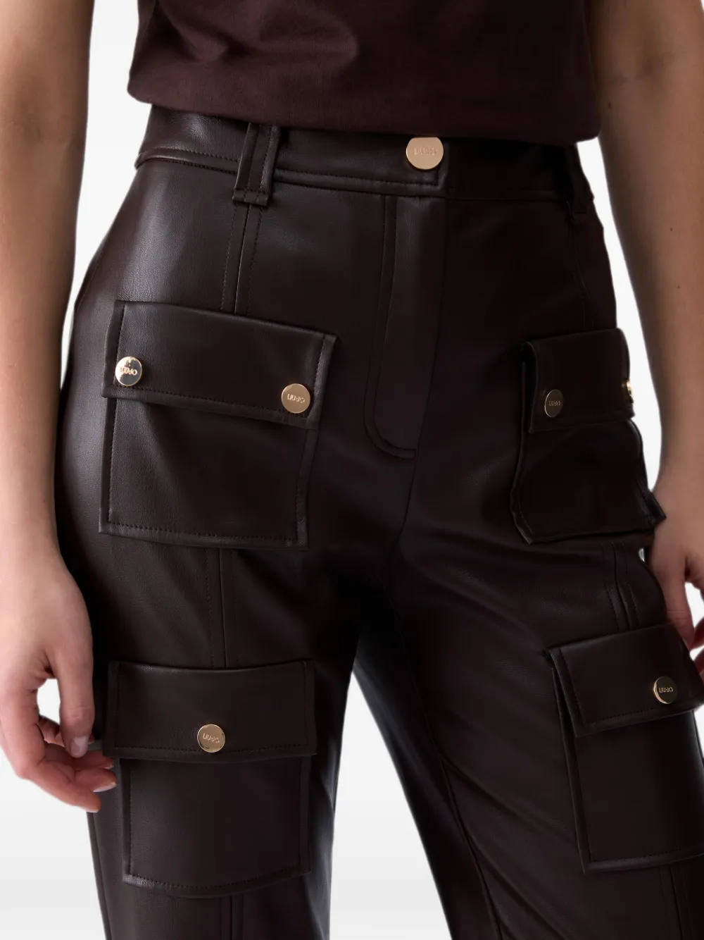 LIU JO Gecoate stoffen broek Bruin