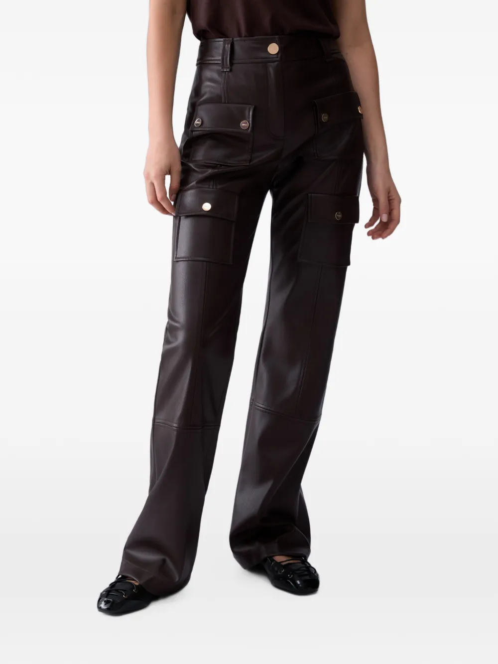 LIU JO Gecoate stoffen broek Bruin