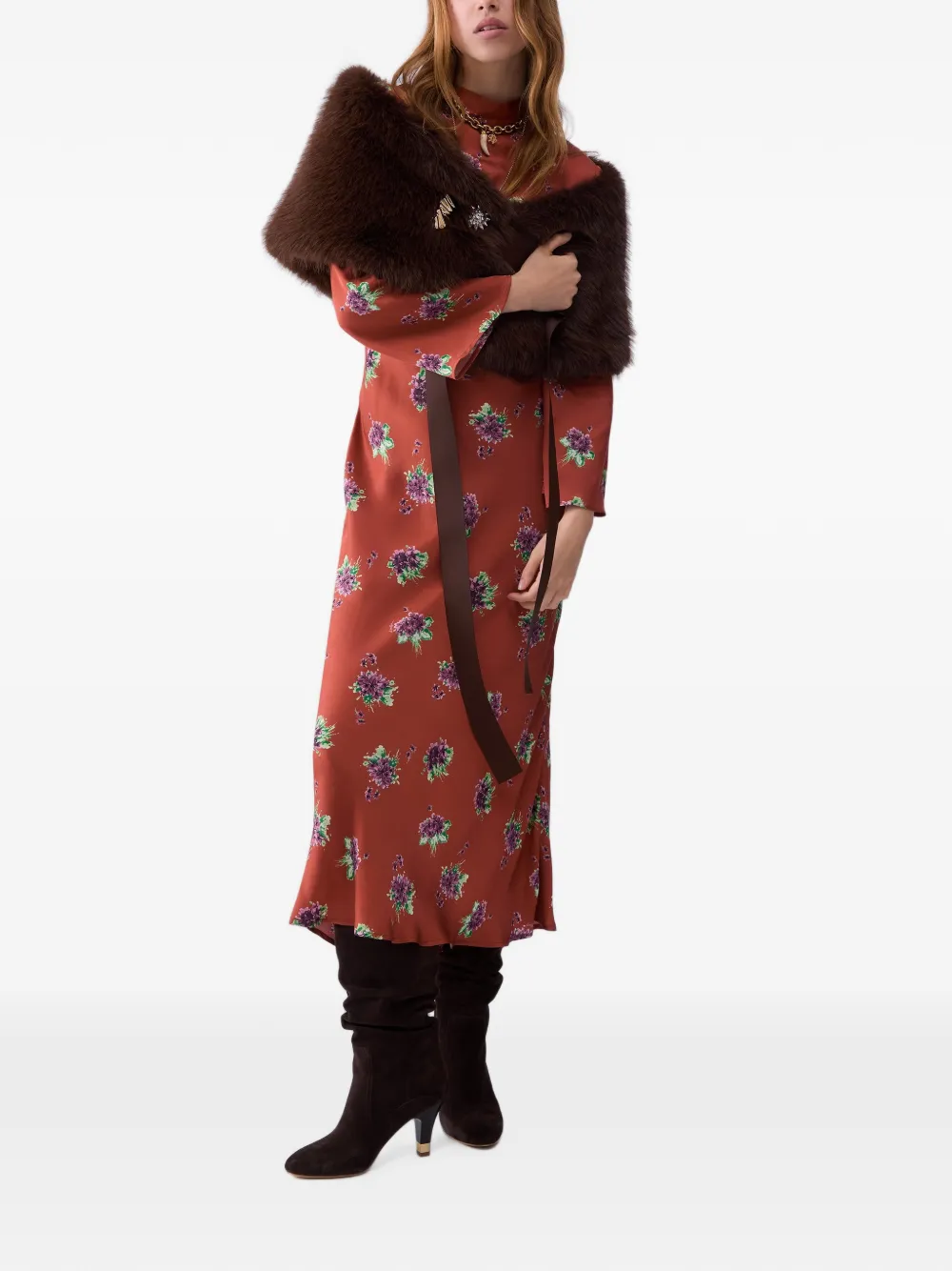 LIU JO Midi-jurk met bloemenprint Oranje