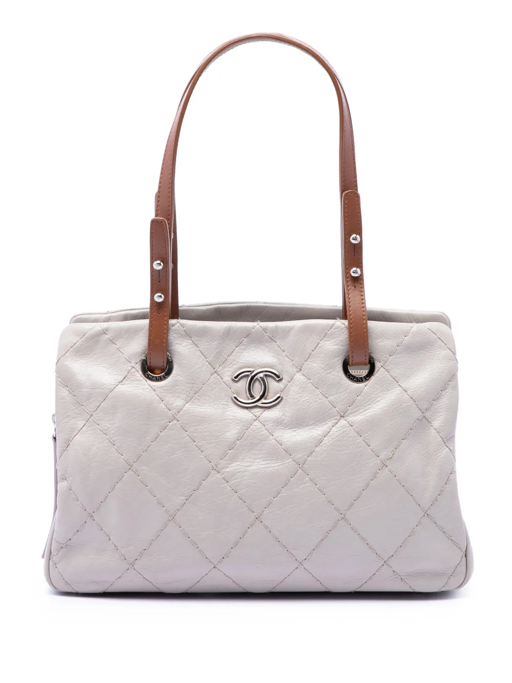 CHANEL Pre-Owned 2011 Glazed Calfskin On the Road tote bag - Bianco
