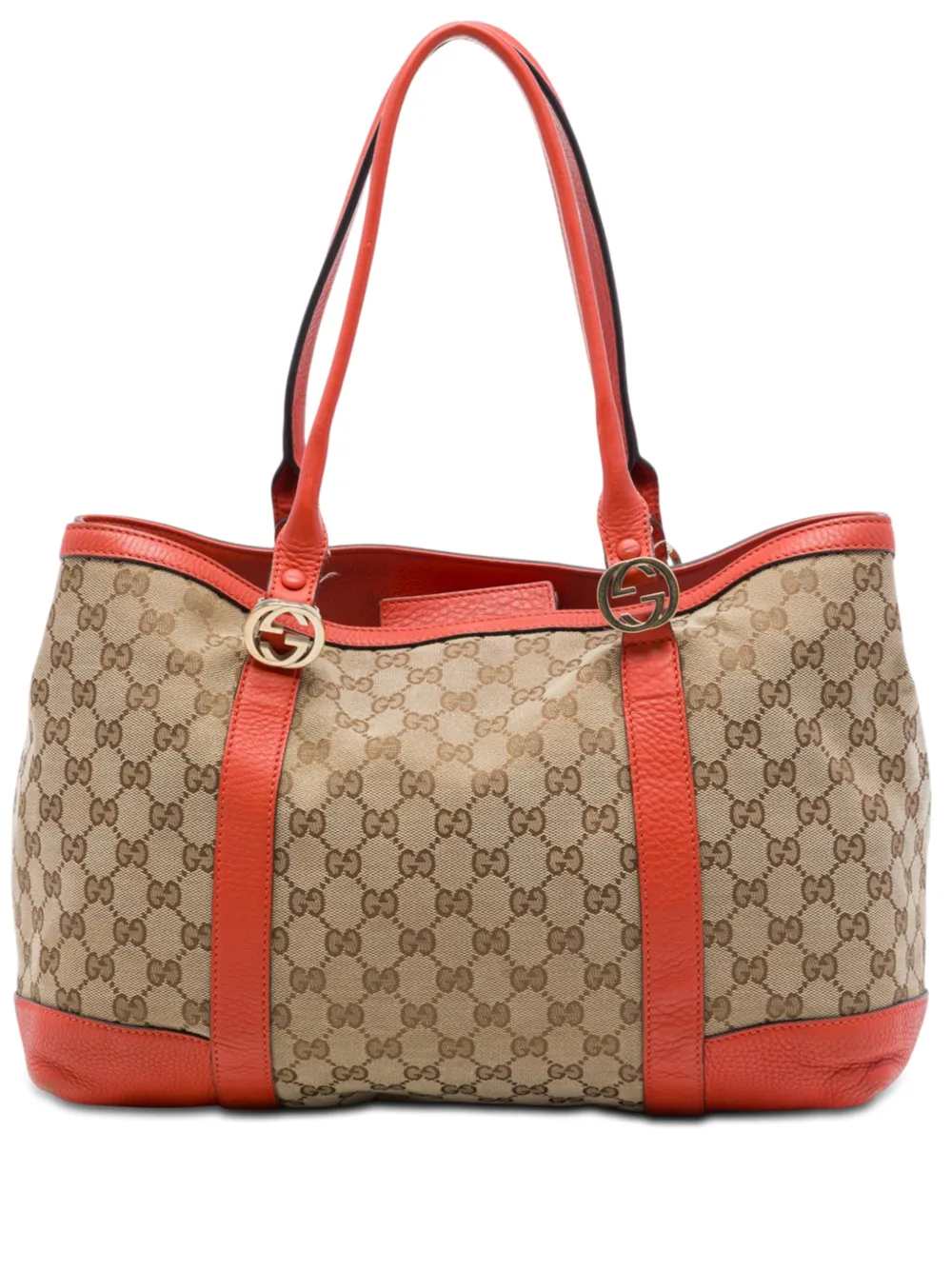 Pre-owned Gucci 2016-2026 Gg Canvas Miss Gg Tote Bag In Neutrals
