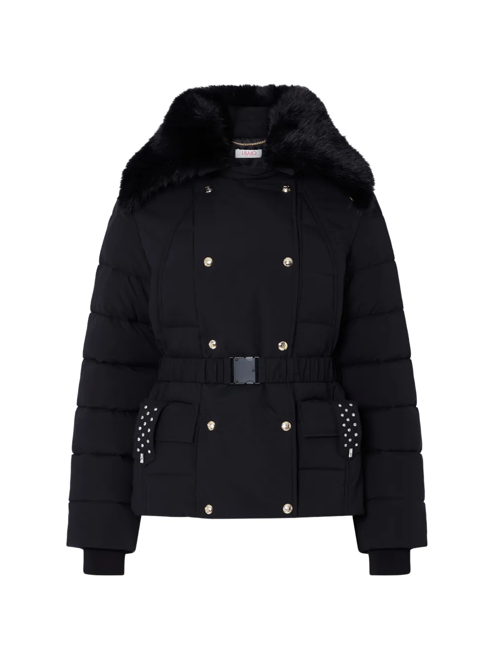 LIU JO padded jacket with belt - Schwarz