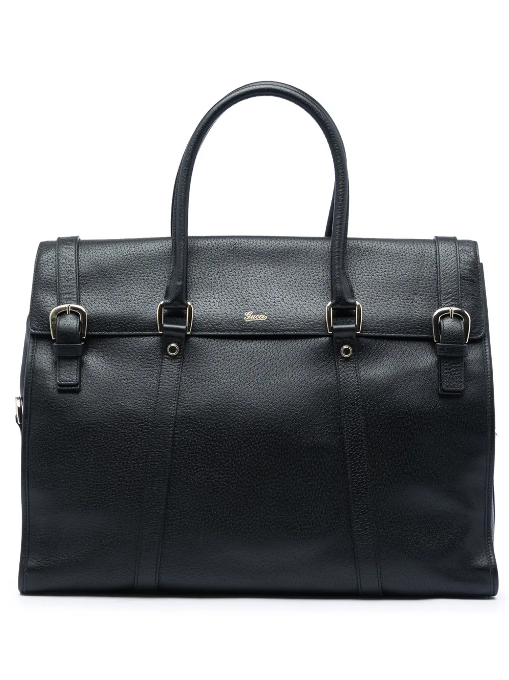 Pre-owned Gucci 2000-2015 Calfskin Satchel In Black