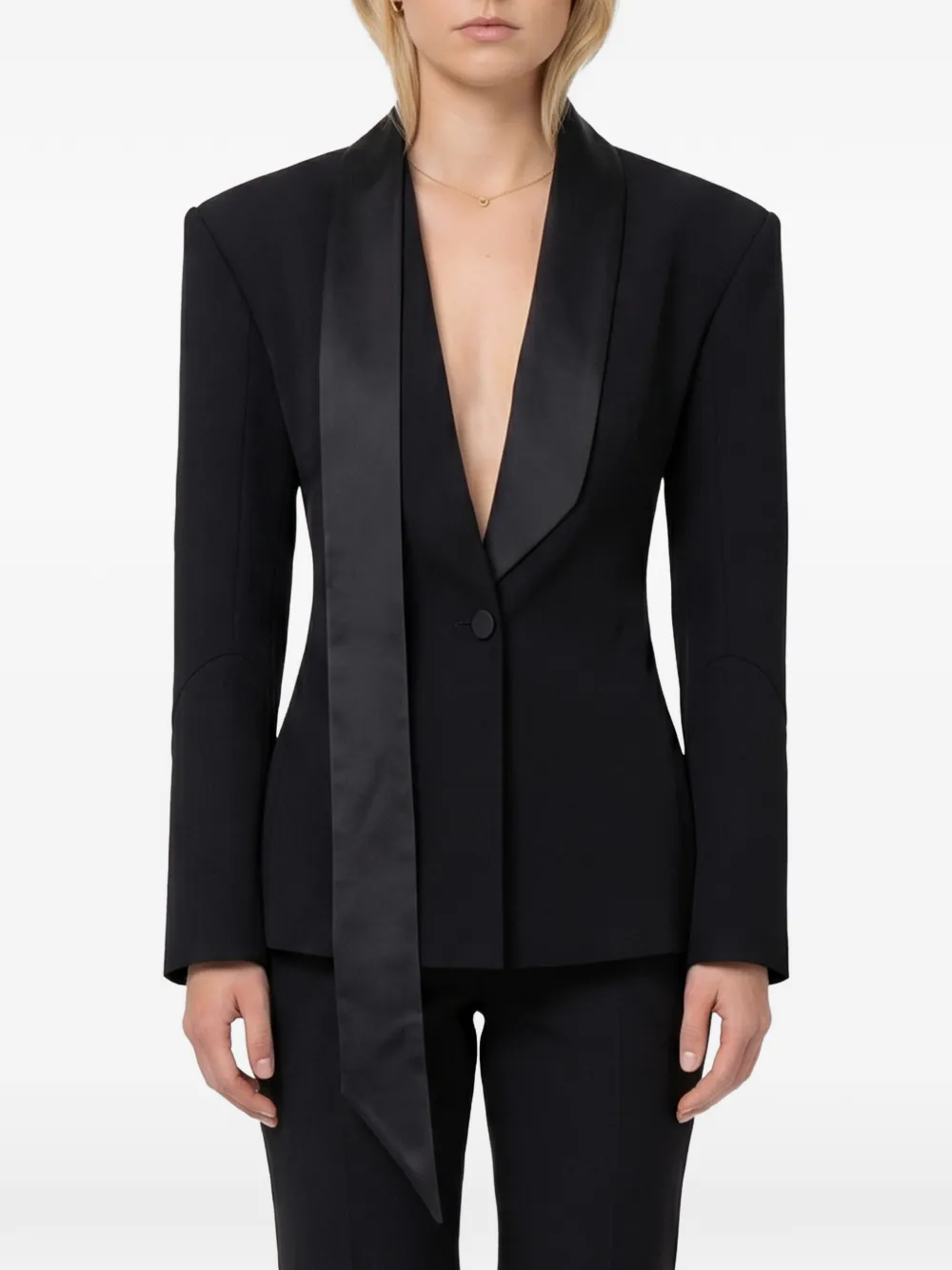 The Attico black tuxedo jacket - Schwarz