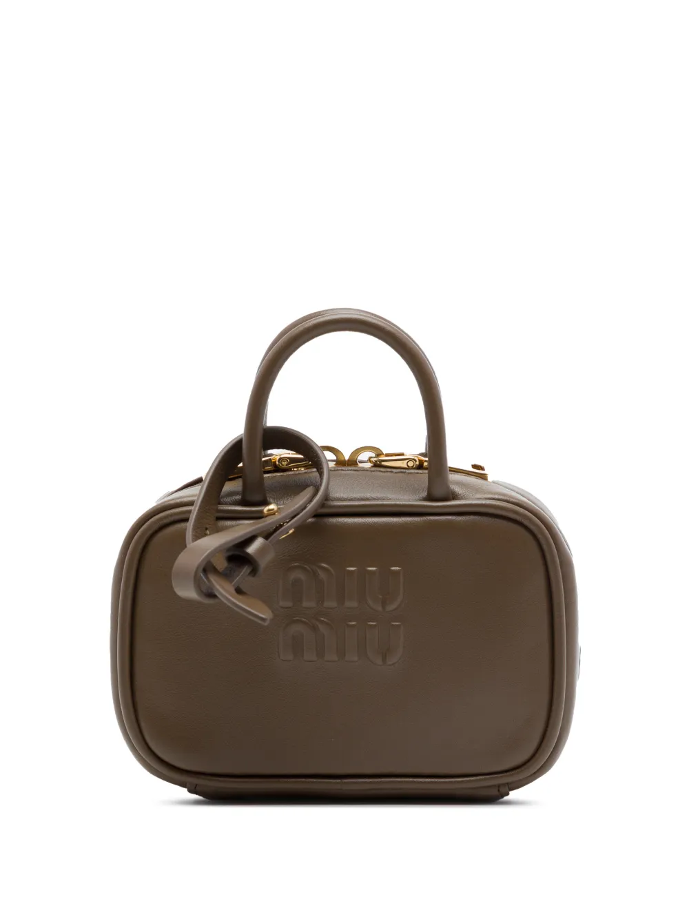 Pre-owned Miu Miu 2010-2026 Micro Calfskin Softy Beau Bag Satchel In Brown