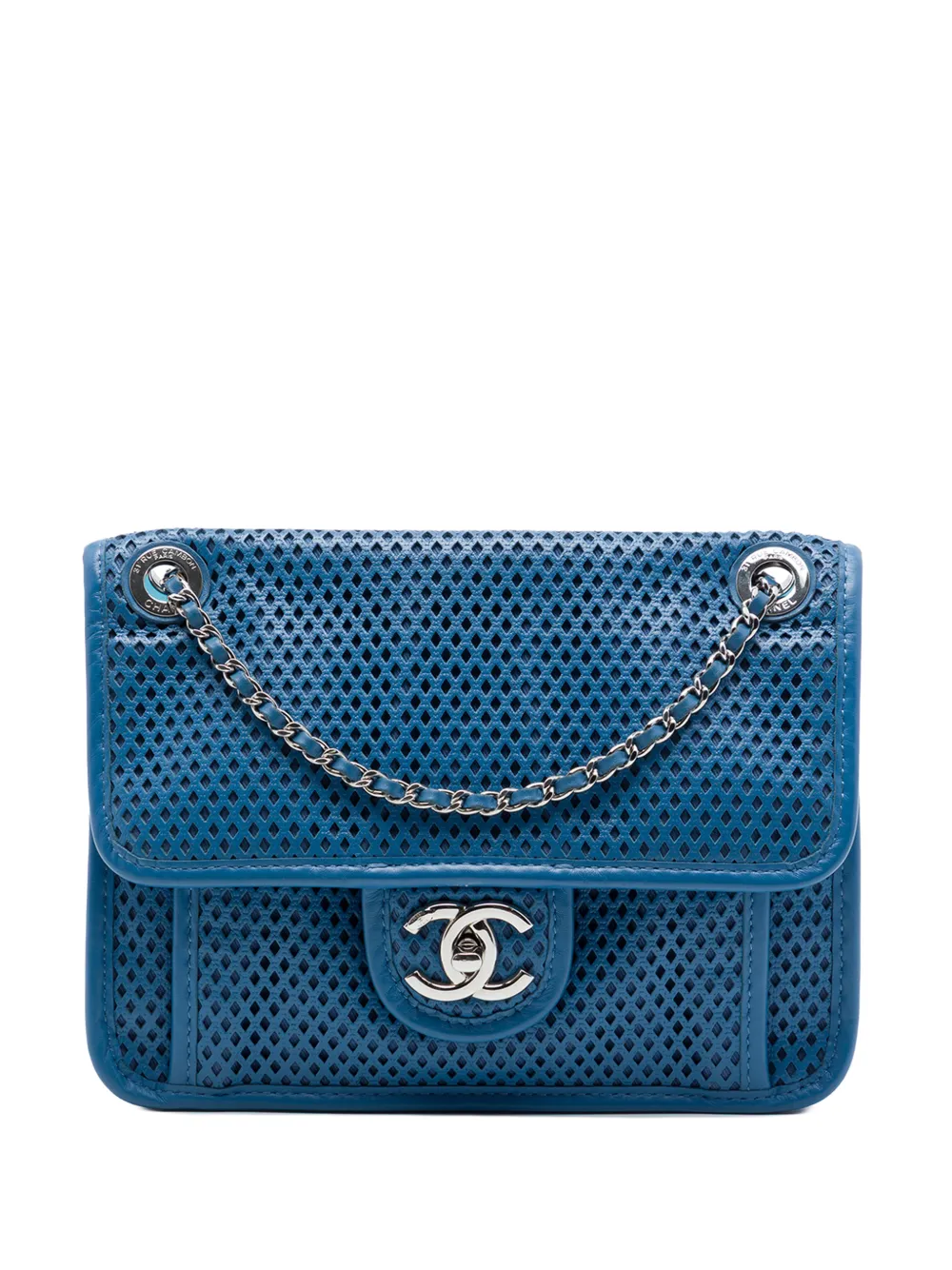 CHANEL Pre-Owned 2012-2013 Small Perforated Calfskin Up In The Air Flap shoulder bag - Blu