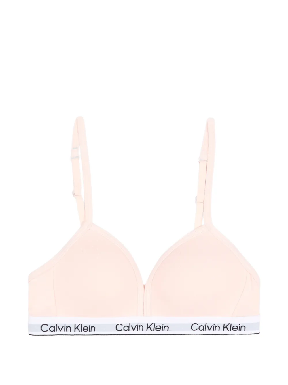 Calvin Klein Kids logo-tape triangle bra - Rosa