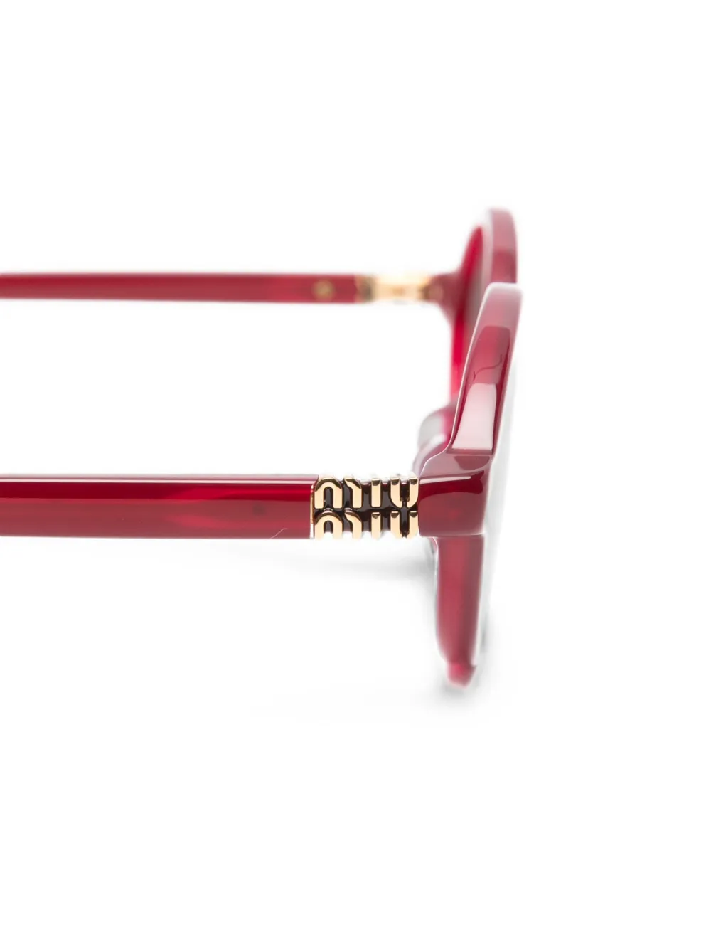 Miu Eyewear Zonnebril met ovalen montuur Rood