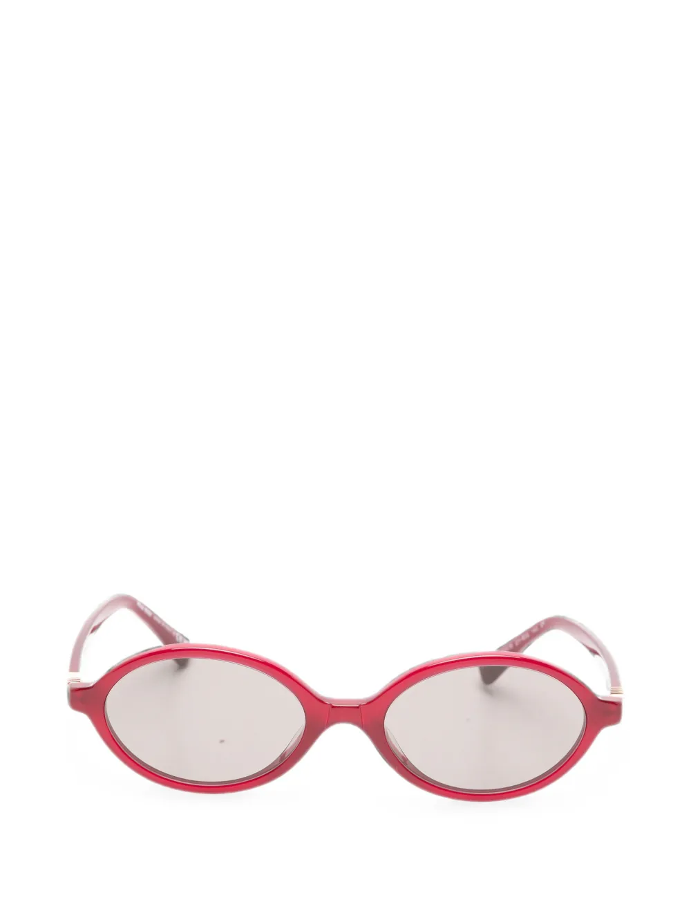 Miu Miu Eyewear logo-plaque oval-frame sunglasses - Rosso