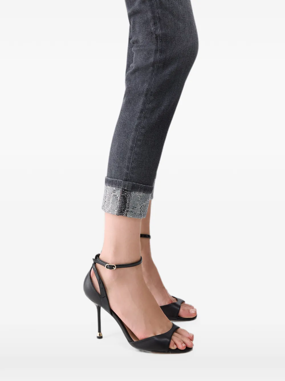LIU JO Skinny jeans met verfraaiing Grijs