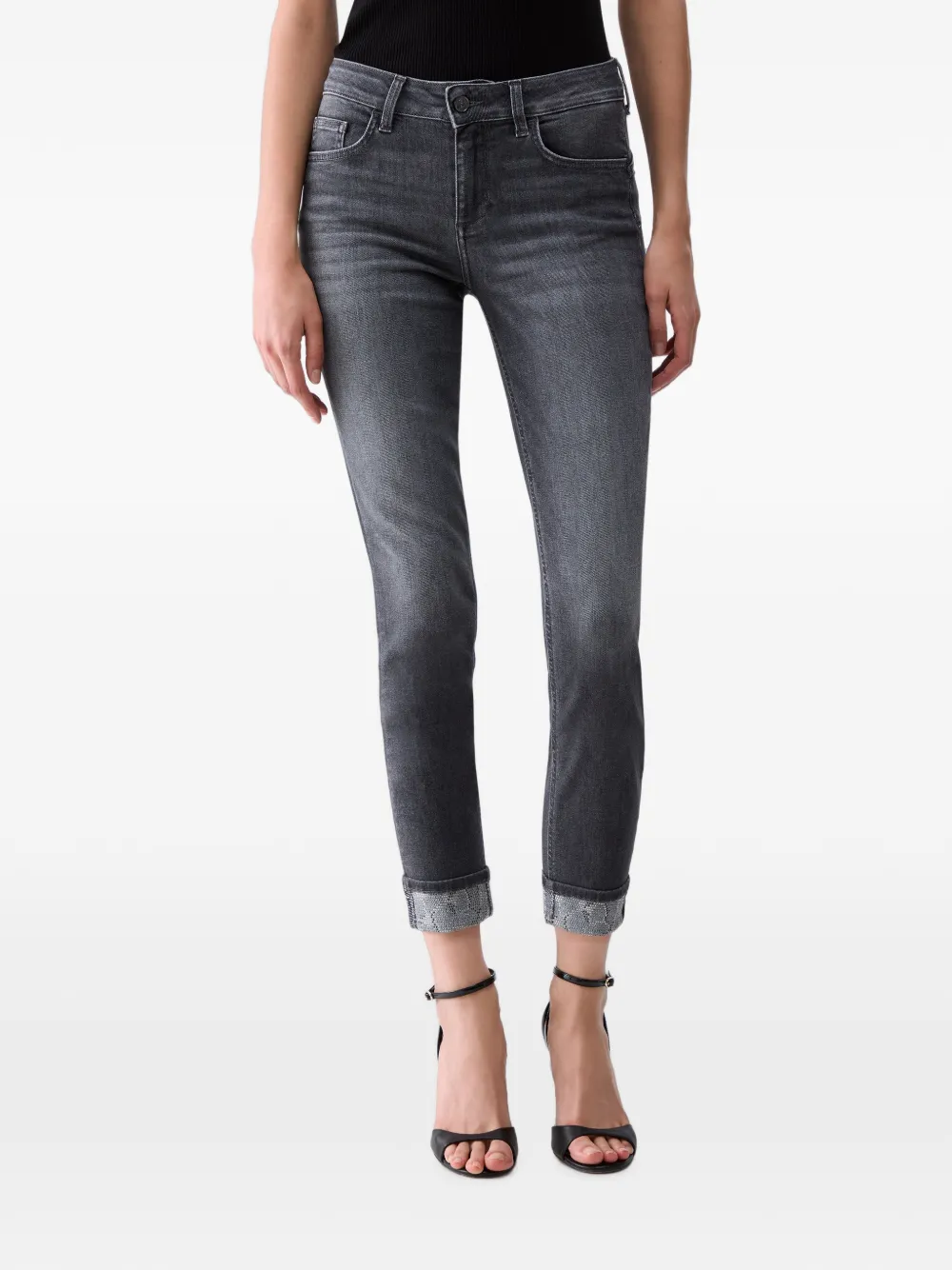 LIU JO Skinny jeans met verfraaiing Grijs