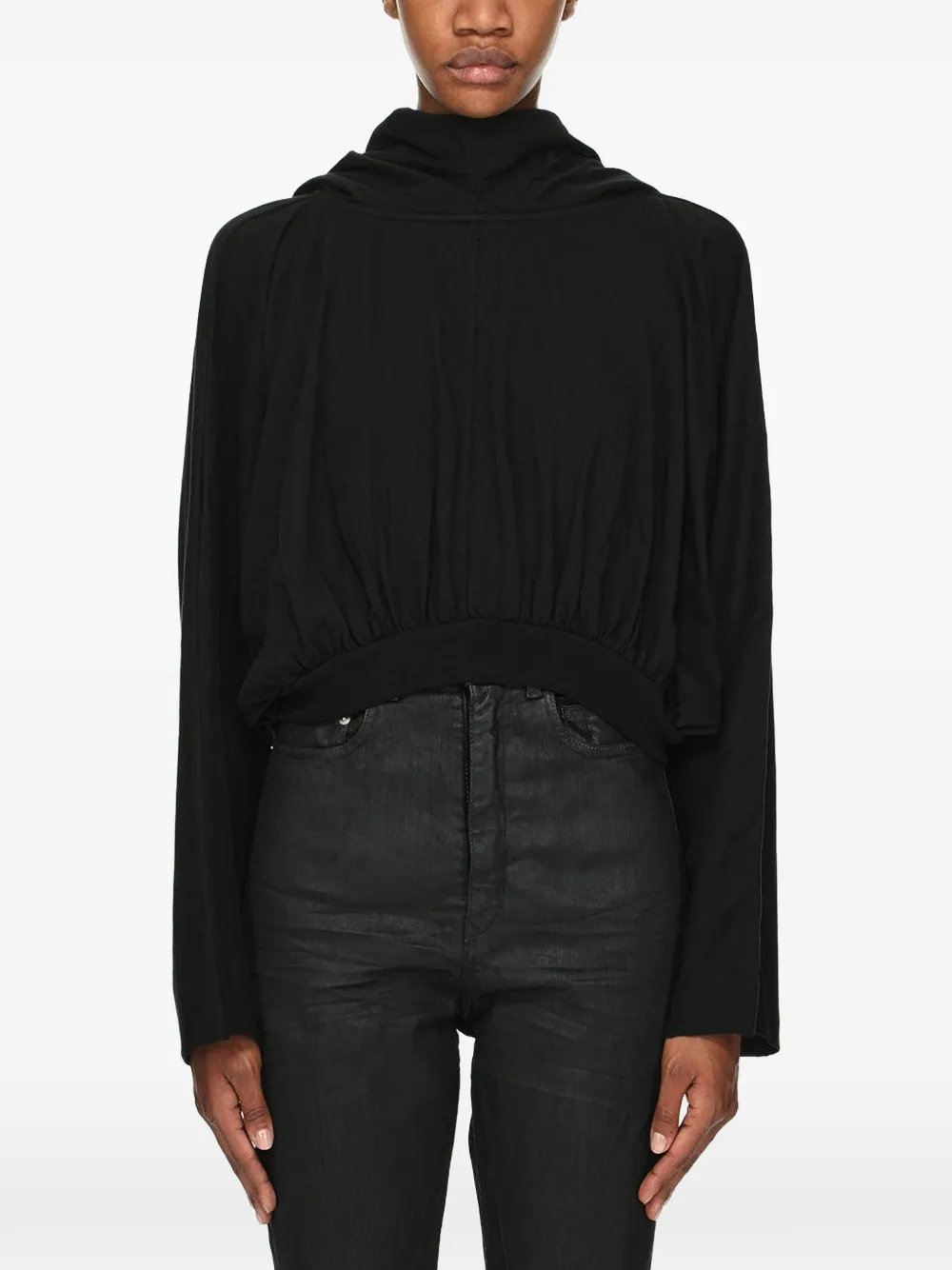 Rick Owens DRKSHDW cropped hooded top - Black
