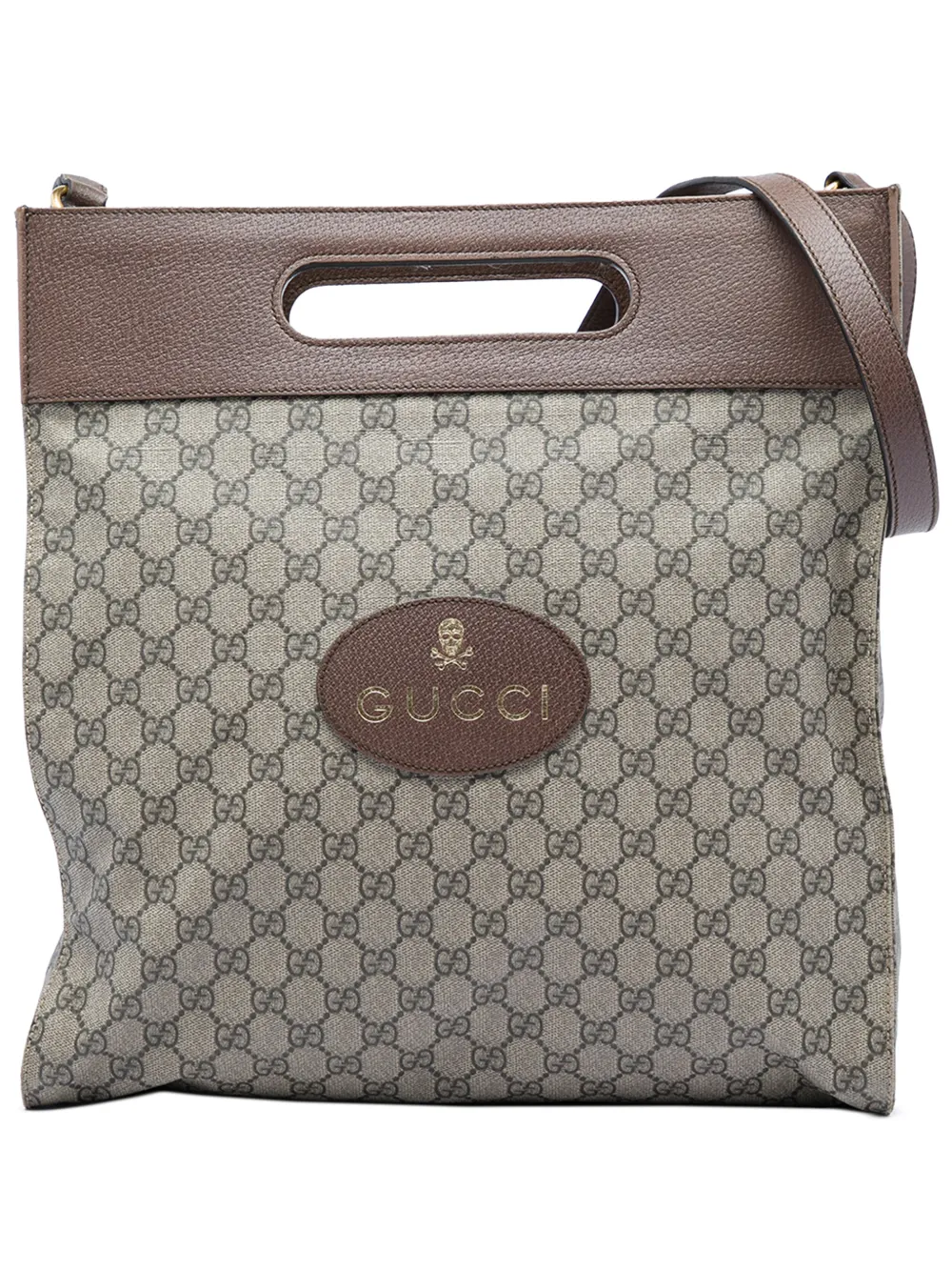 Pre-owned Gucci 2016-2026 Gg Supreme Neo Vintage Soft Tote Satchel In Neutrals