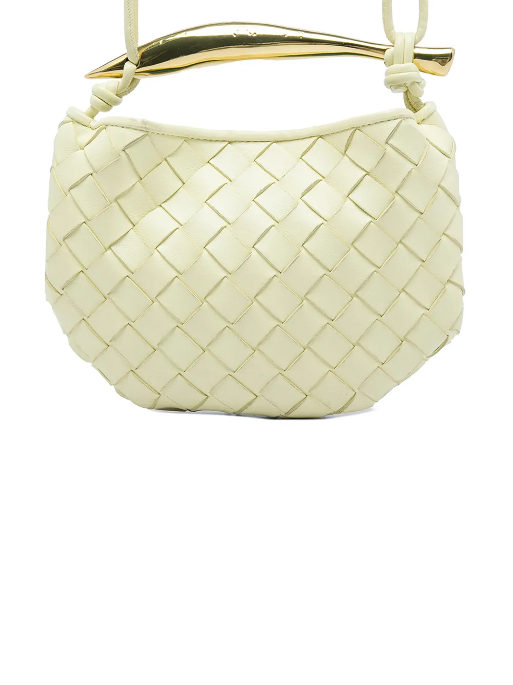 Pre-owned Bottega Veneta 2012-2026 Baby Lambskin Intrecciato Sardine Bag Satchel In Yellow