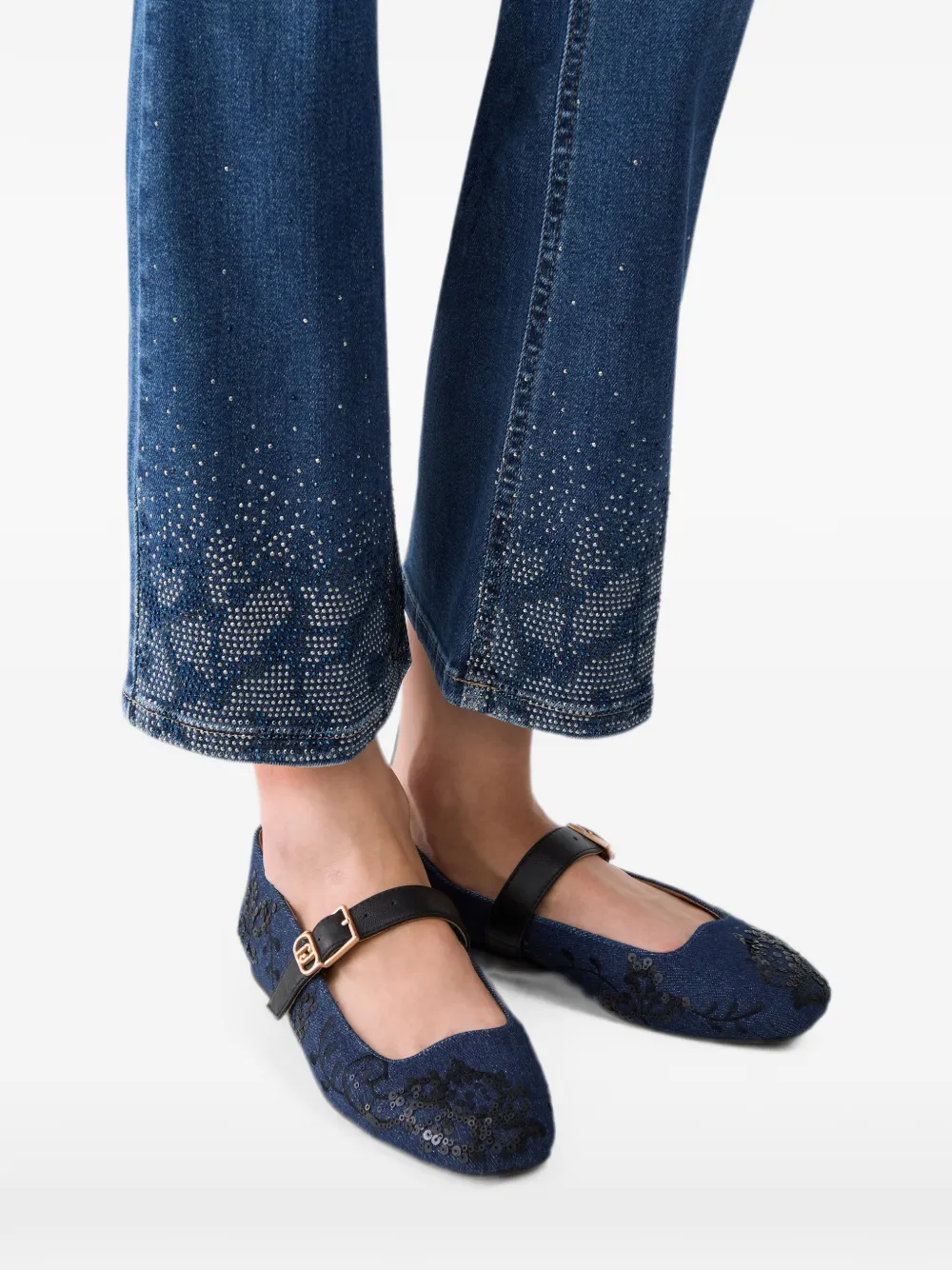 LIU JO Bootcut jeans met stras Blauw