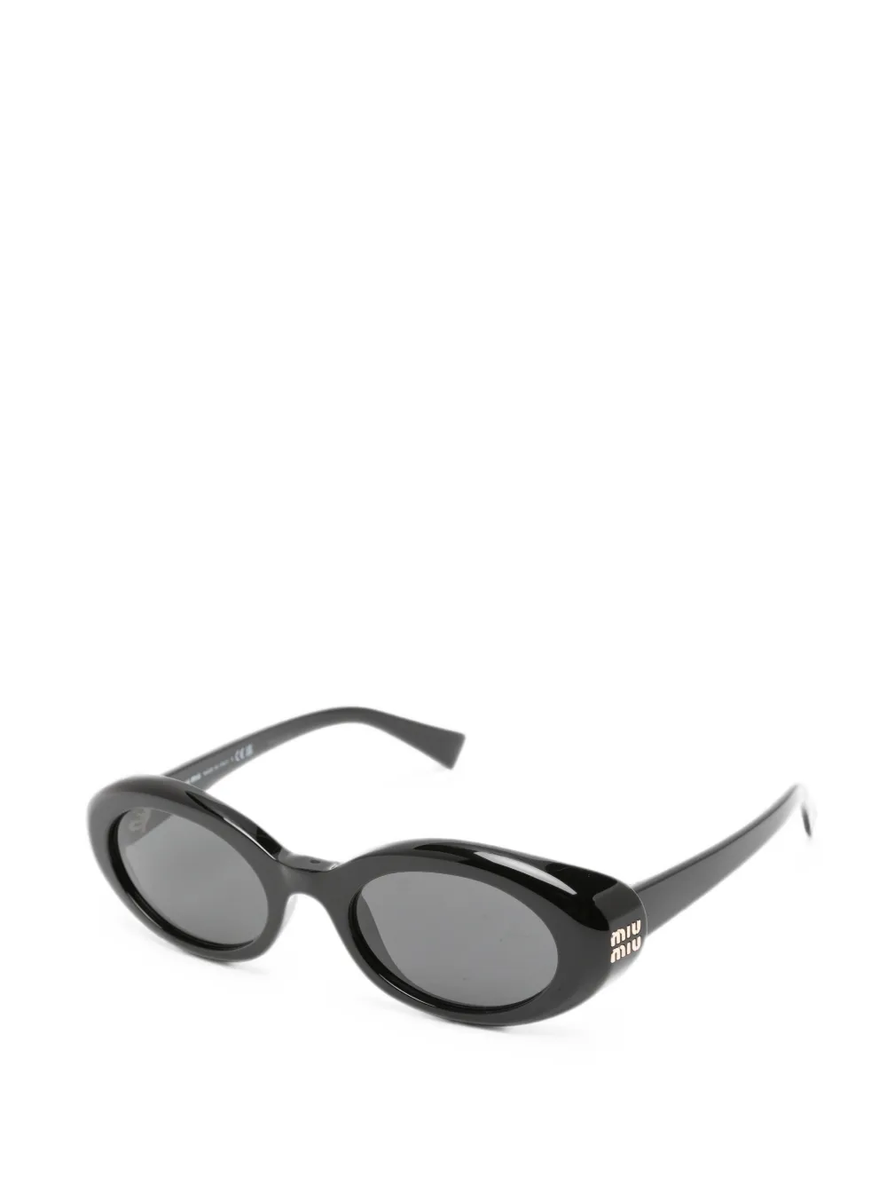 Miu Eyewear Zonnebril met ovalen montuur Zwart