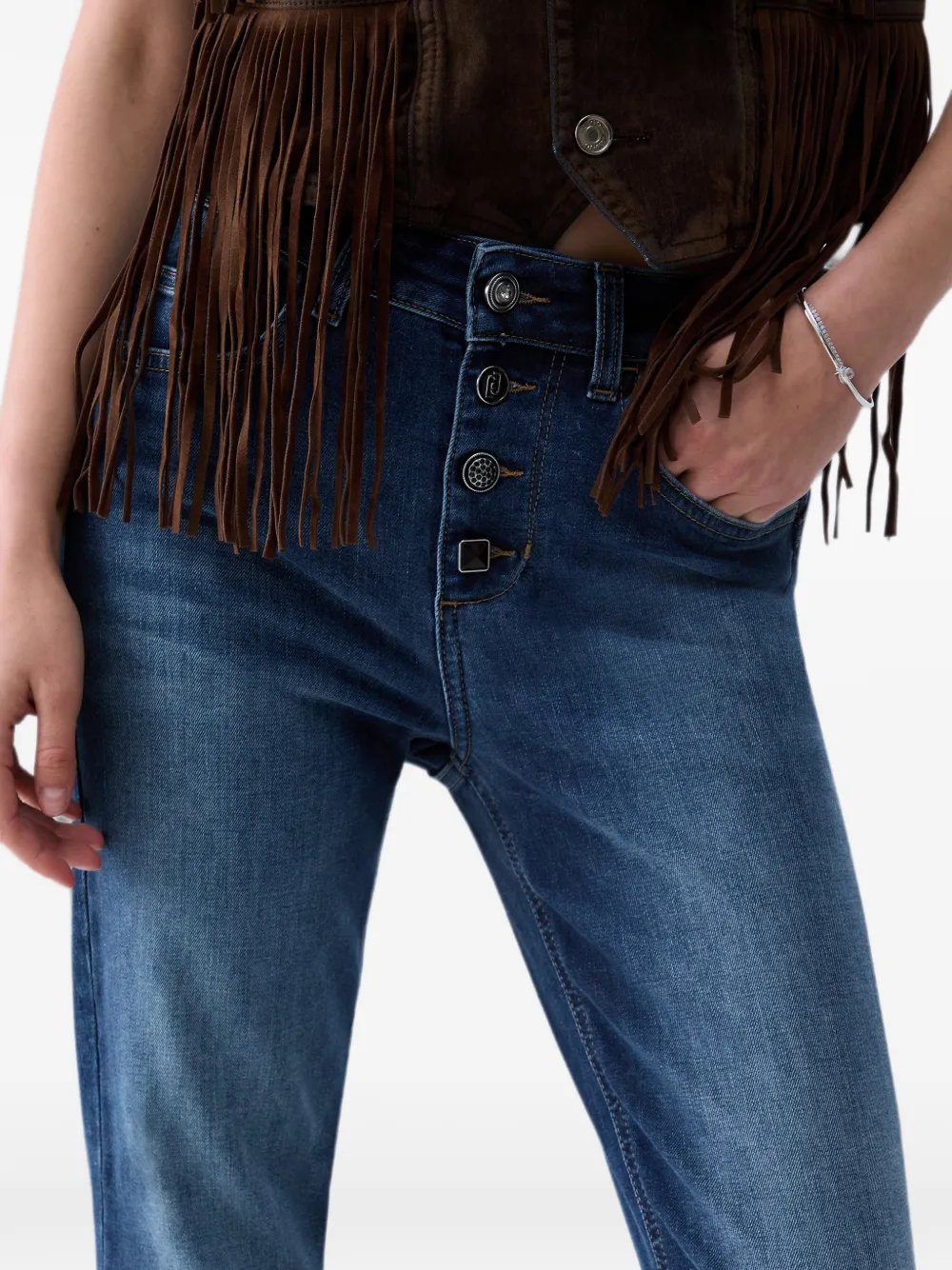 LIU JO Bootcut jeans met sierknopen Blauw