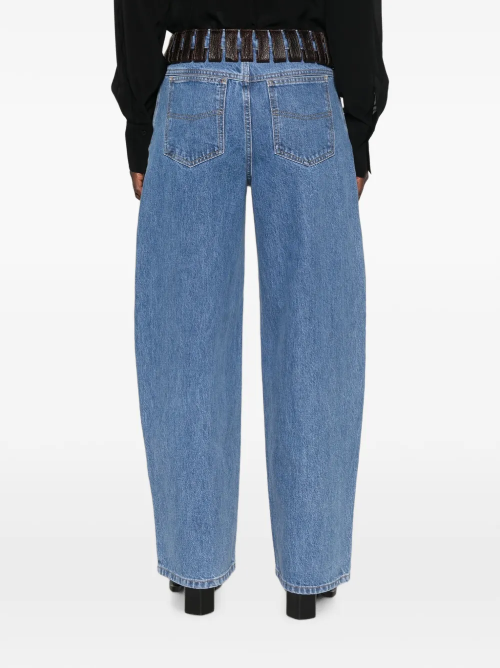 IRO Archies jeans met leren afwerking Blauw