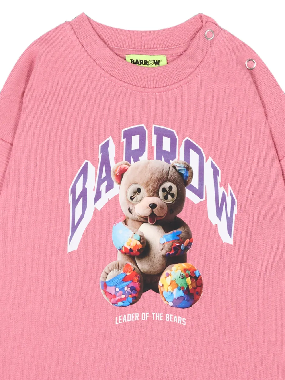 Barrow kids Jurk met beerprint en ruches Roze
