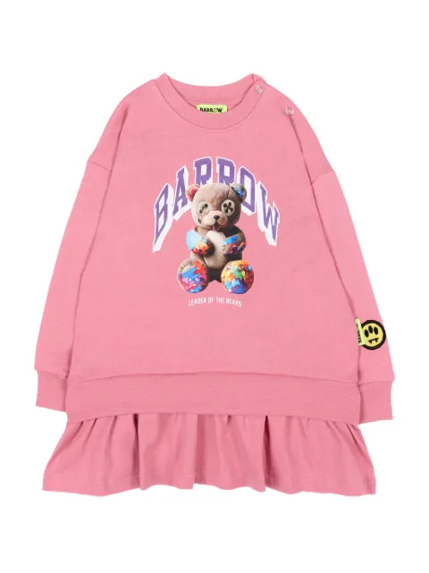 Barrow kids bear-print ruffled dress