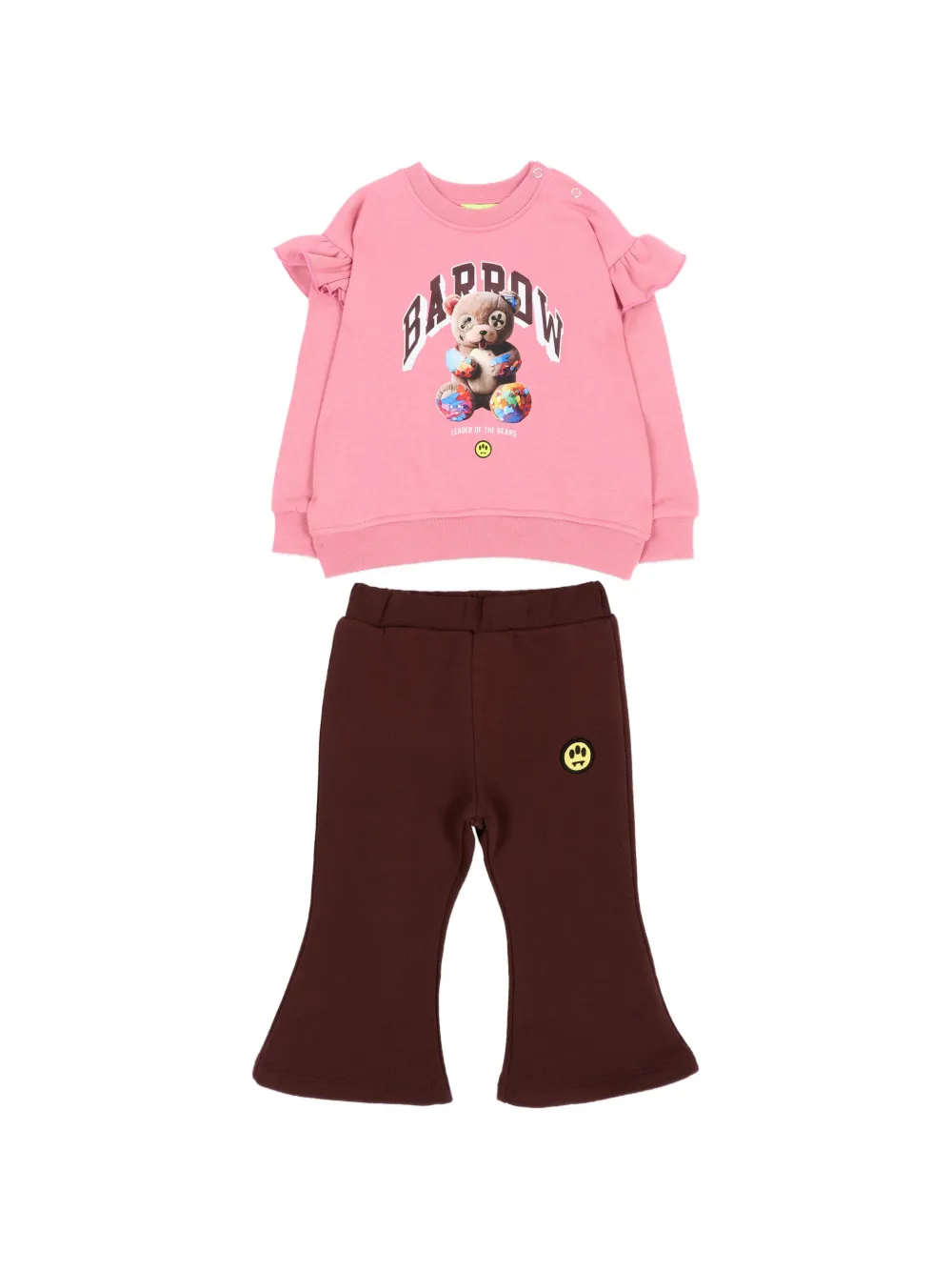 Barrow kids ruffled teddy-bear tracksuit set - Rosa