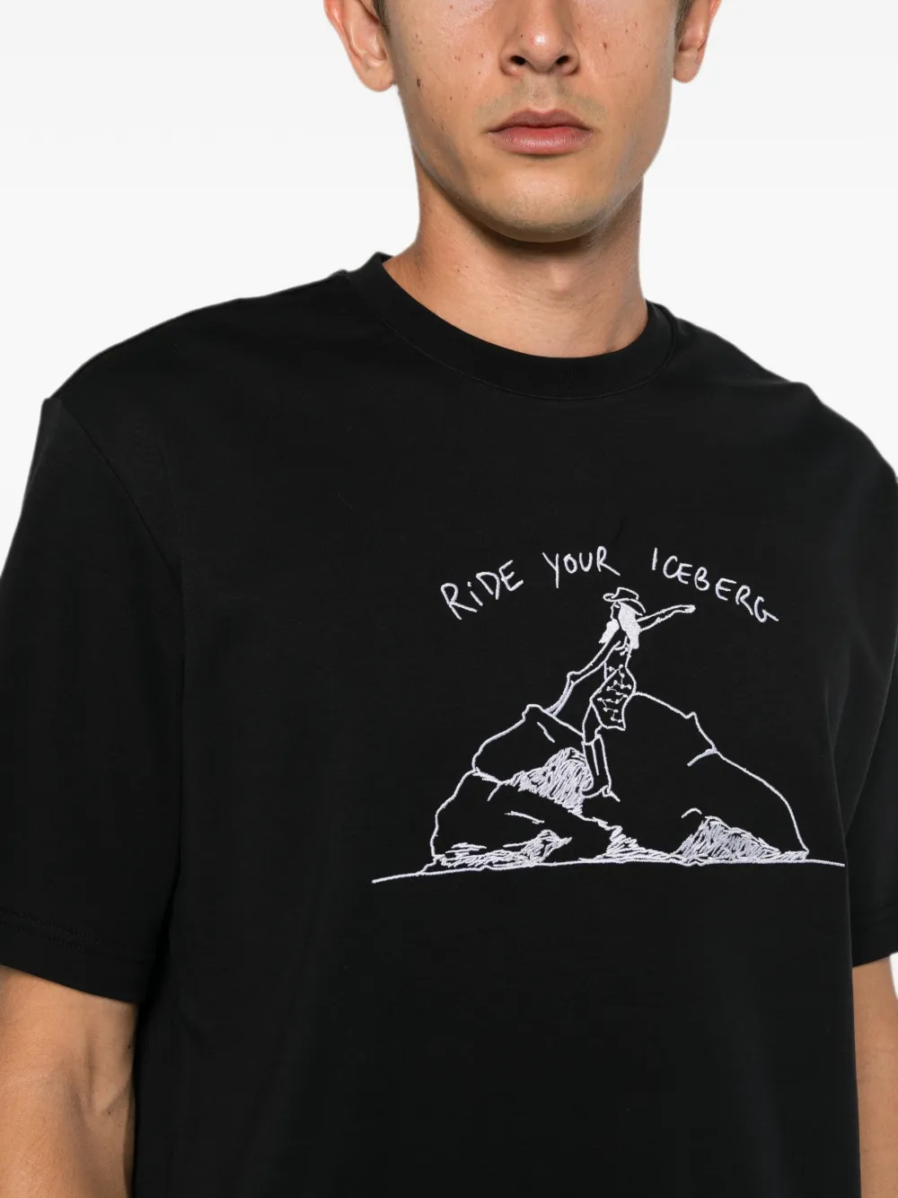 Iceberg T-shirt met borduurwerk Zwart