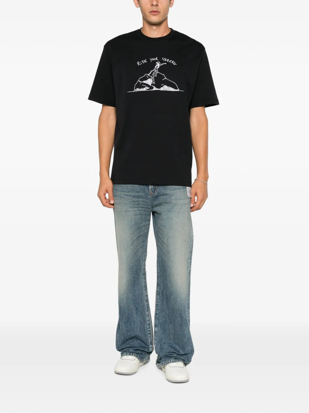 Iceberg T-shirt met borduurwerk Zwart