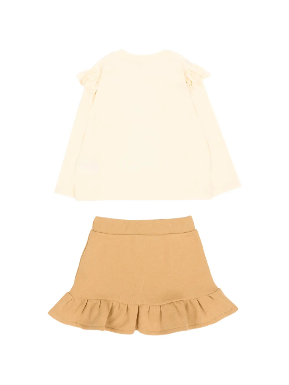 Barrow kids Trainingspak met beren-print en ruches Beige