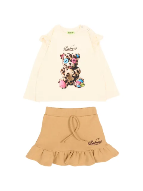 Barrow kids bear-print ruffled tracksuit set