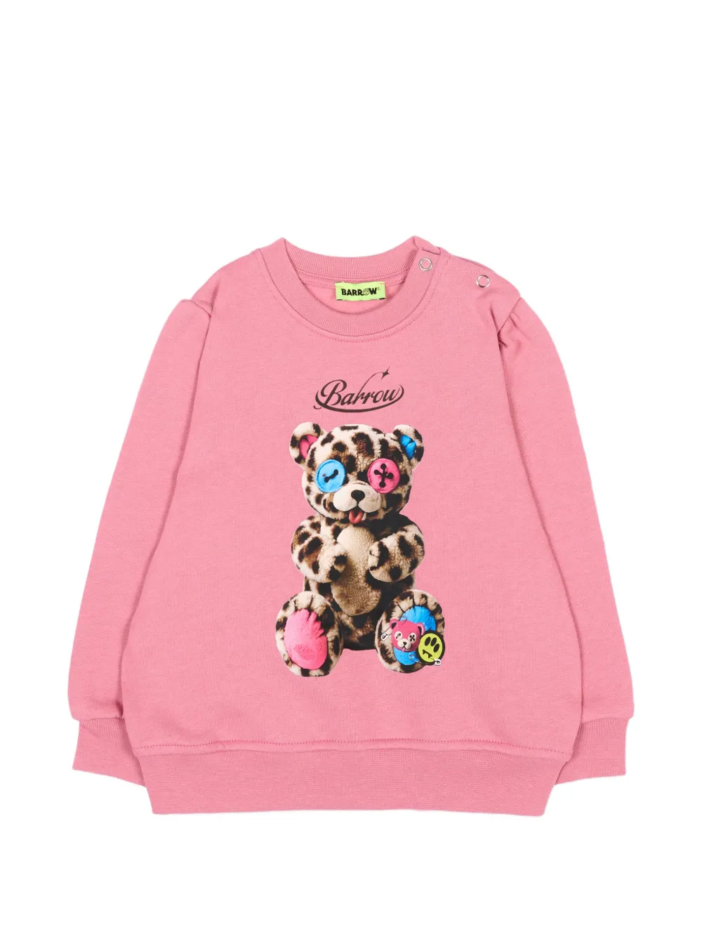 Barrow kids bear-print puffed-sleeve sweatshirt - Rosa