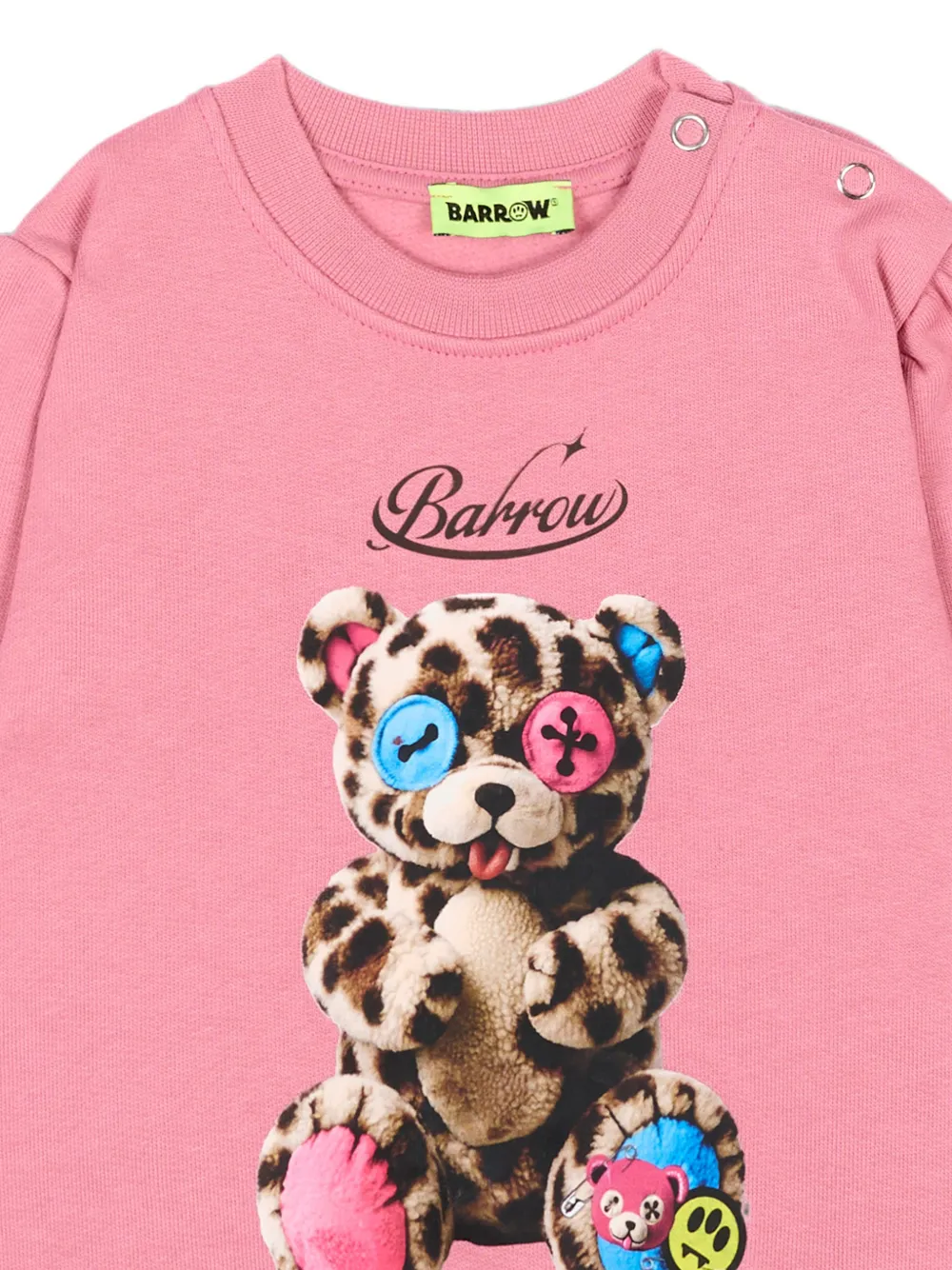 Barrow kids Sweater met pofmouwen en beer-print Roze