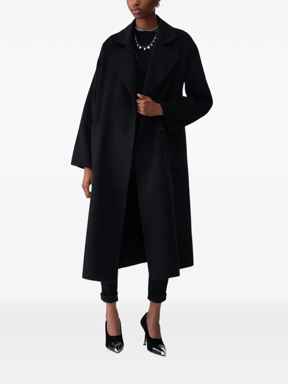 LIU JO Oversized wollen jas Zwart