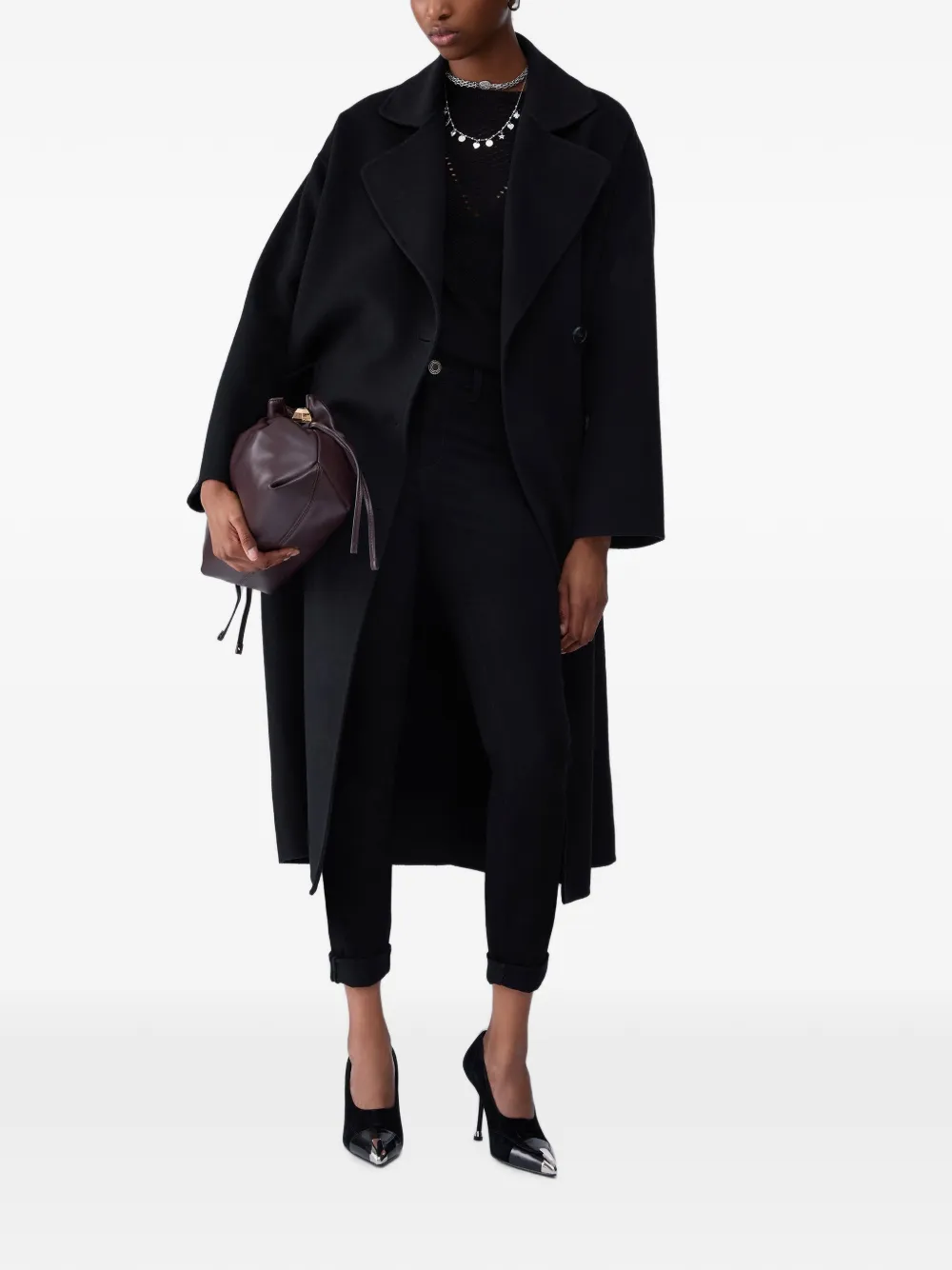 LIU JO Oversized wollen jas Zwart