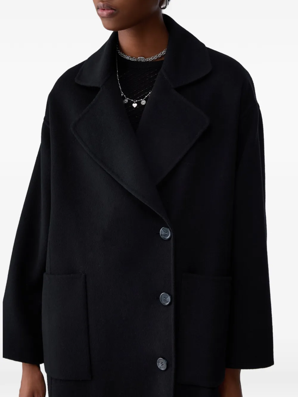 LIU JO Oversized wollen jas Zwart