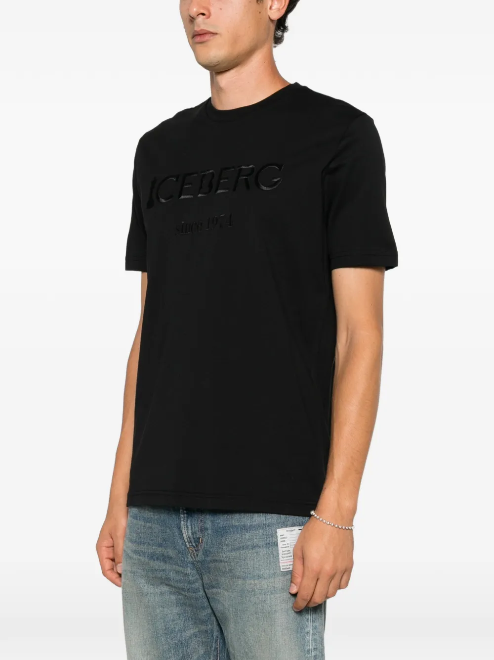 Iceberg T-shirt met geborduurd logo Zwart